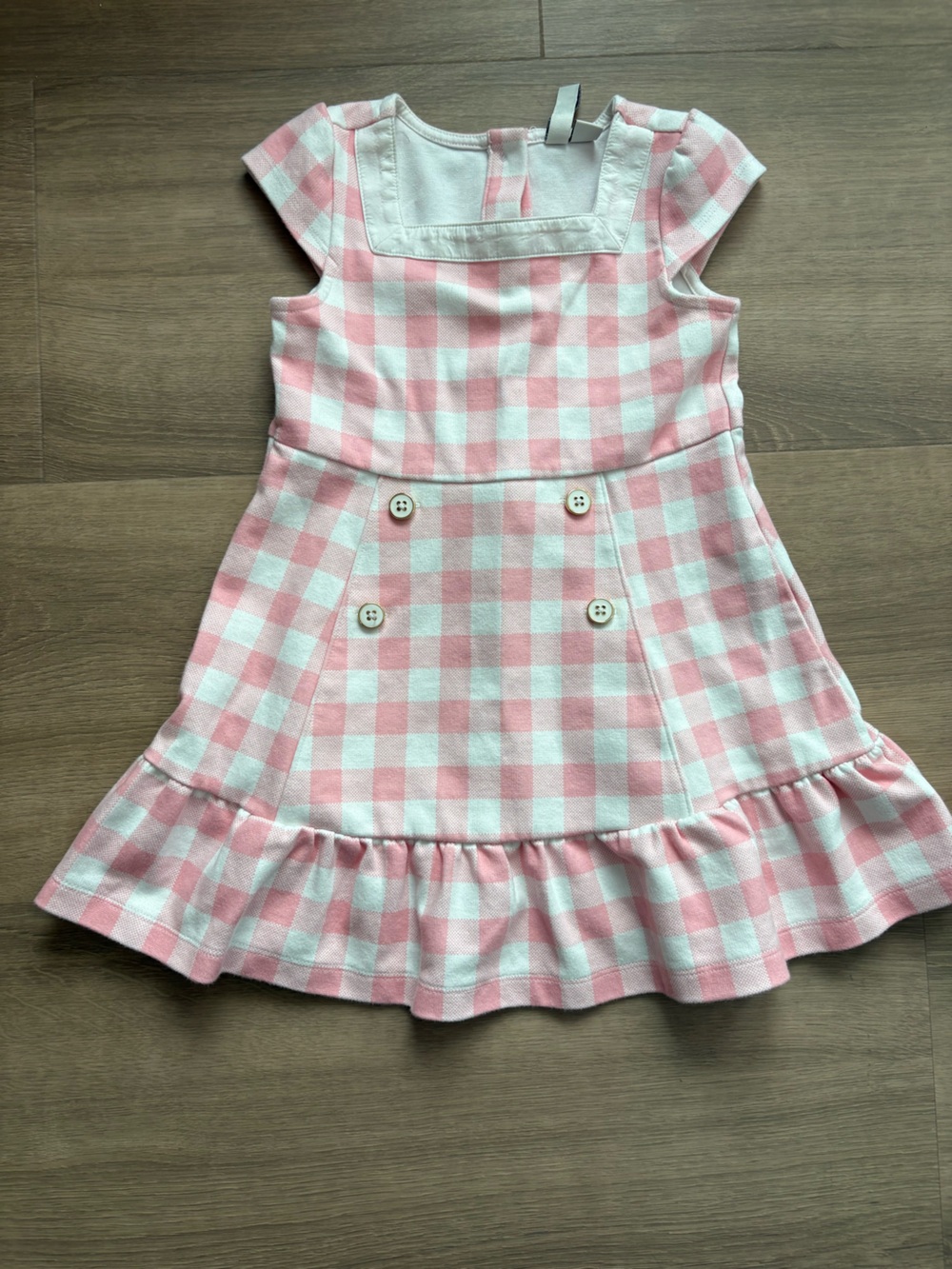 Janie and Jack Pink and White Gingham Ruffle Dress size 3T
